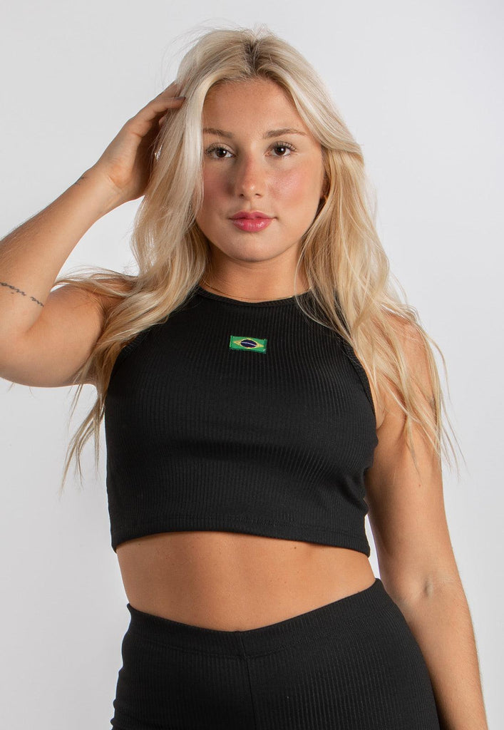 Cropped Blusa Diluxo Brasil Copa Regata - Diluxo